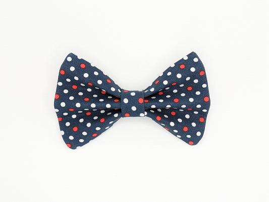 Denim w/ White & Red Polka Dot